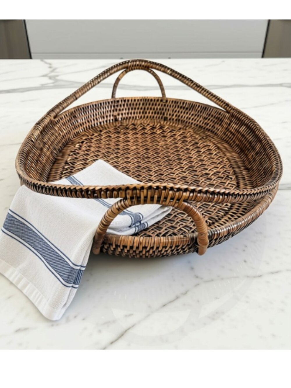 Oval Rattan Tray
